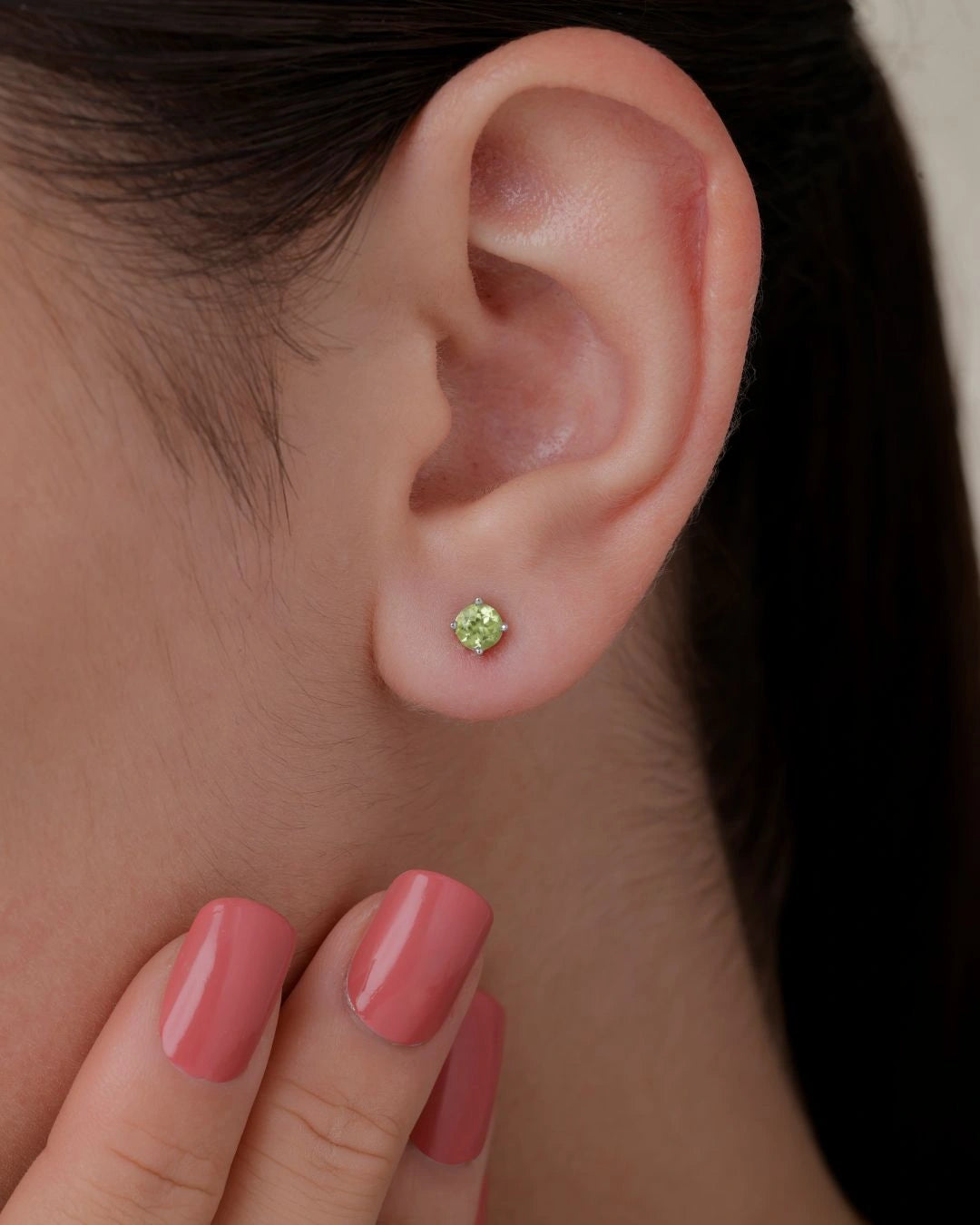 Peridot BirthMossanite Studs