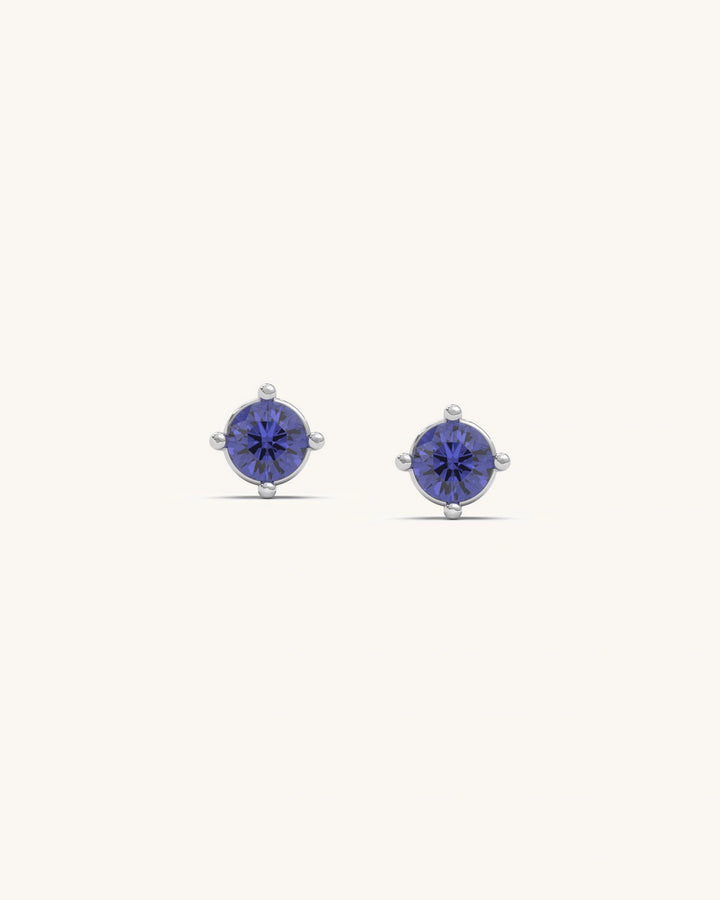 Sapphire BirthMossanite Studs