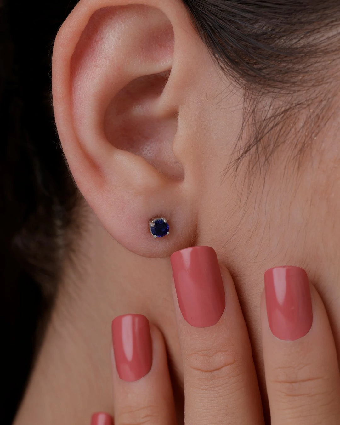 Sapphire BirthMossanite Studs