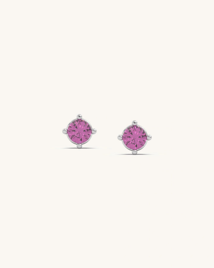 Pink Tourmaline Studs