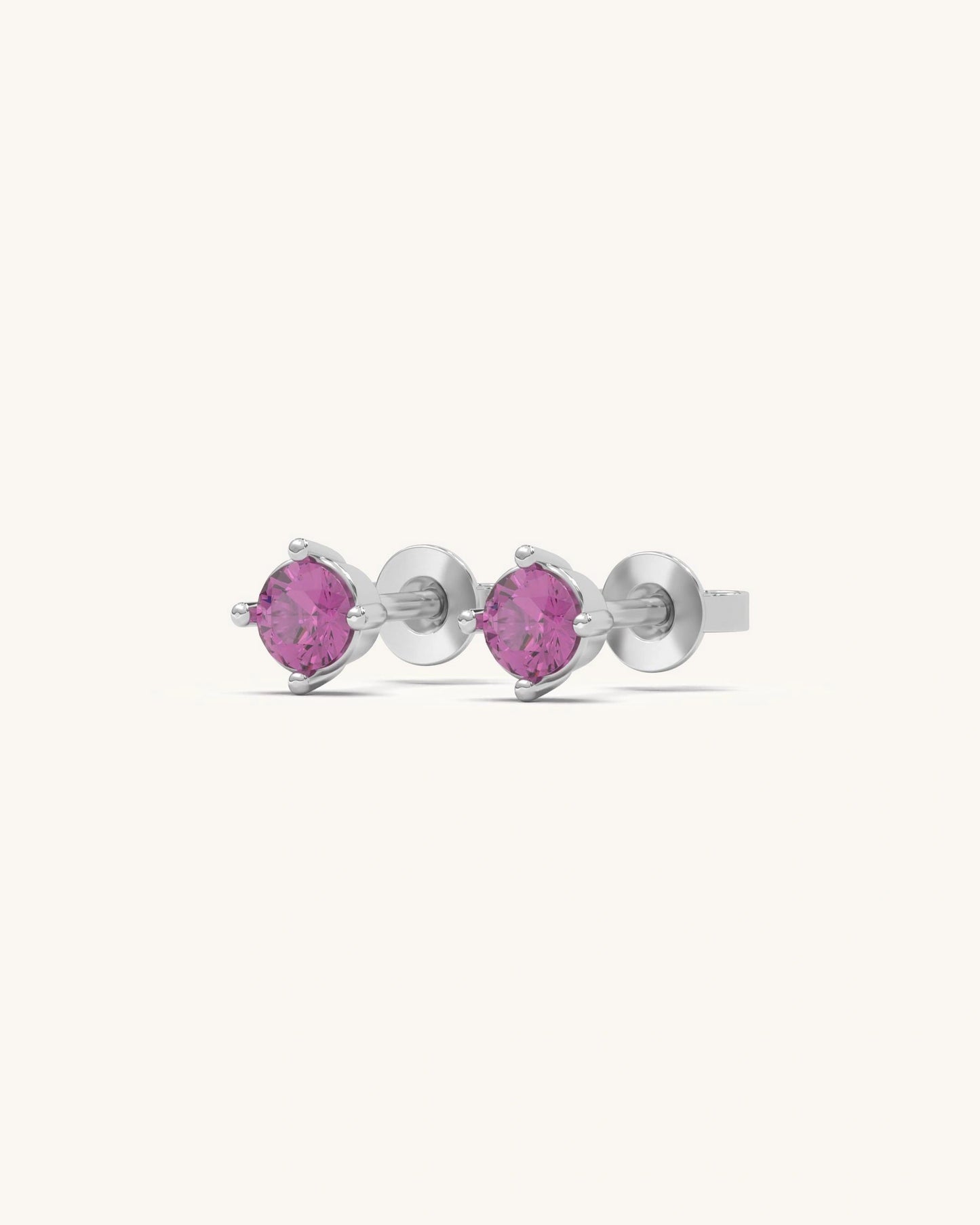 Pink Tourmaline Studs
