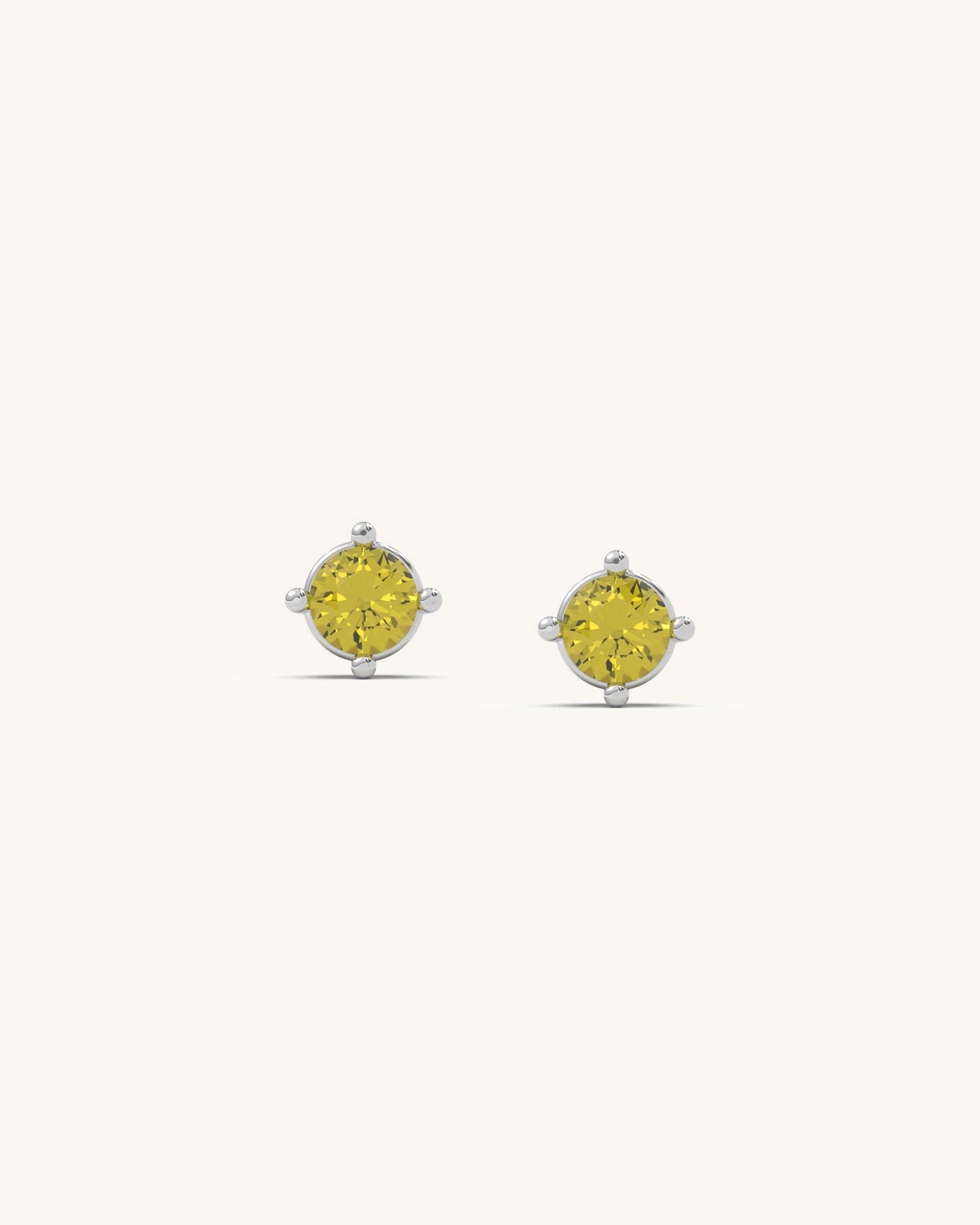 Citrine BirthMossanite Studs