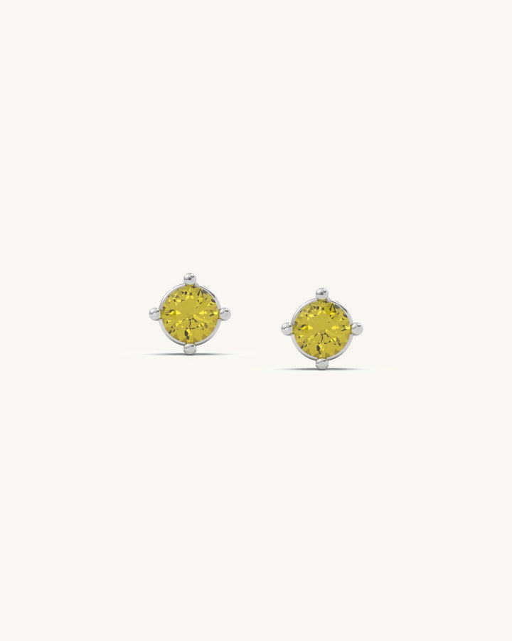 Citrine BirthMossanite Studs