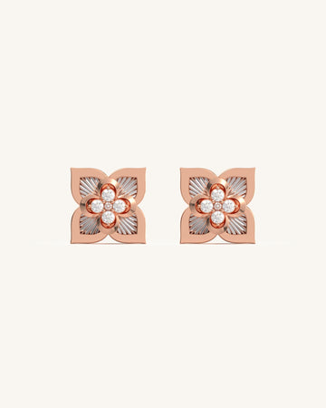 Vintage Floral Diamond Glamour Studs
