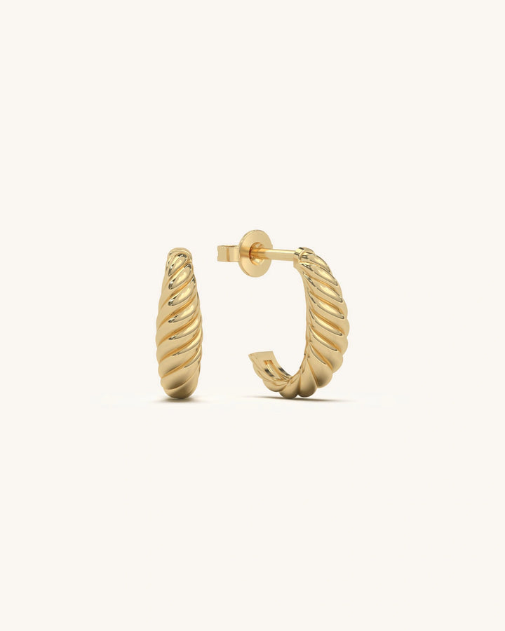 SHAYN Bold Twist Earrings in 18K Gold Vermeil on 925 Sterling Silver, featuring a chunky, sculpted twisted design.