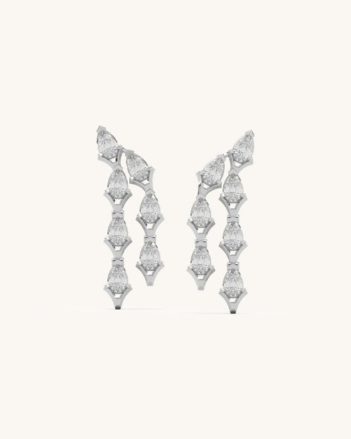 Diamond earrings for women in 18KT Gold Vermeil with Moissanite diamonds