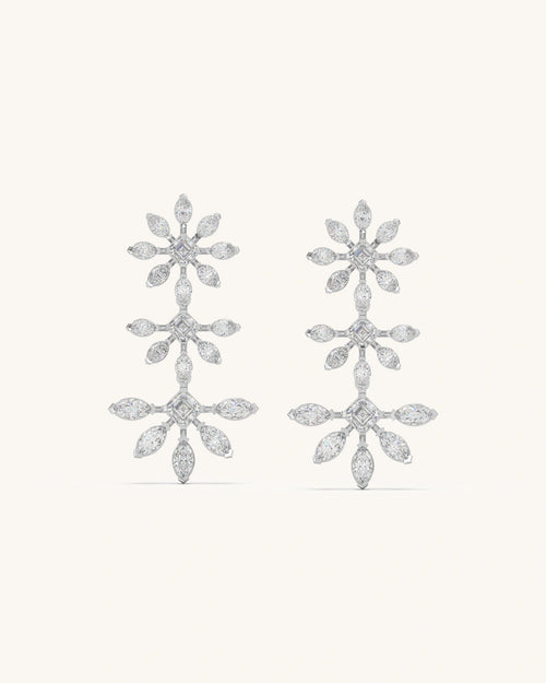 Diamond earrings designs for daily use in 18KT Gold Vermeil with Moissanite diamonds