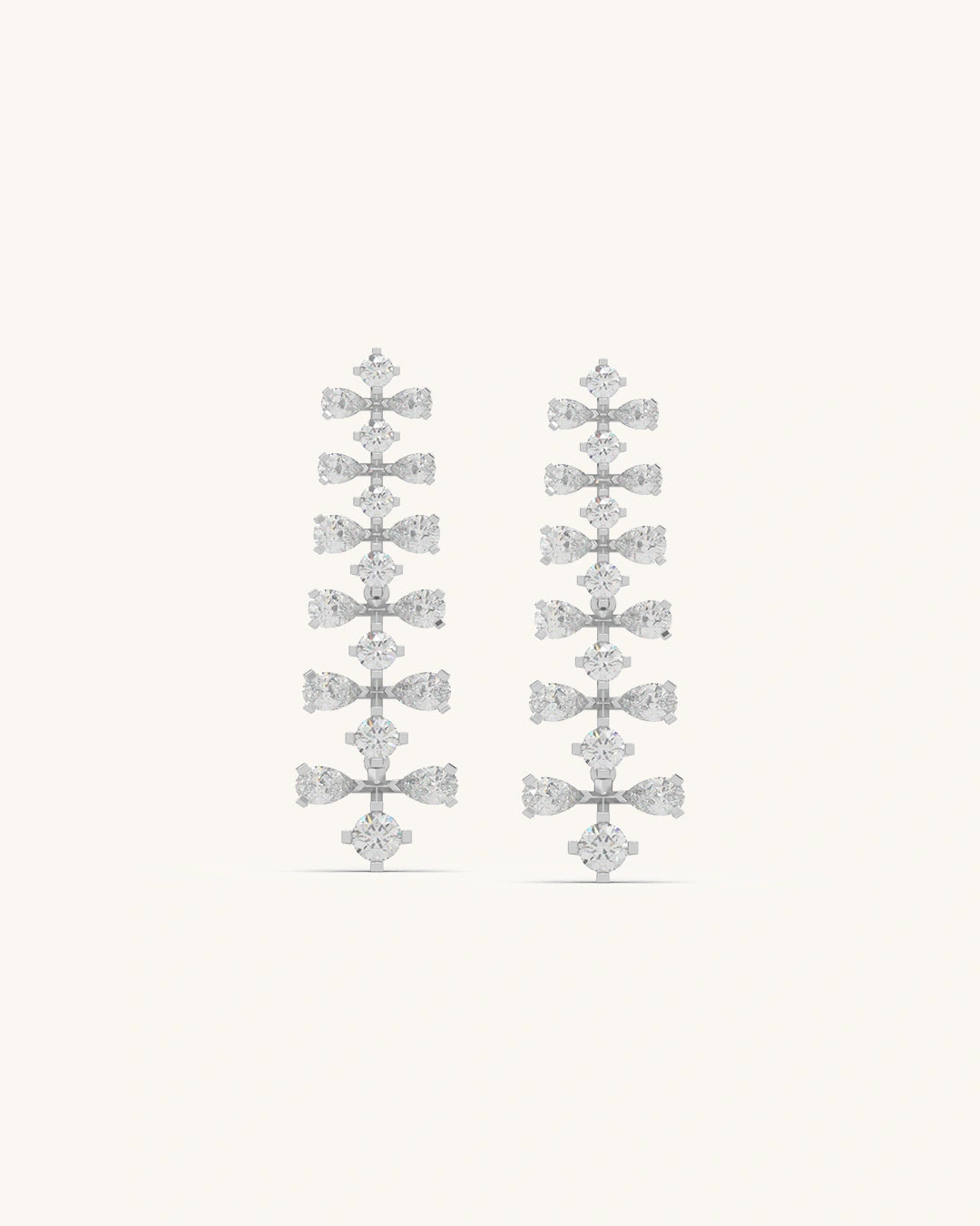 Silver diamond earrings in 18KT Gold Vermeil with Moissanite diamonds