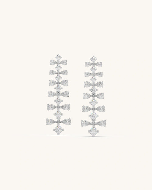 Silver diamond earrings in 18KT Gold Vermeil with Moissanite diamonds