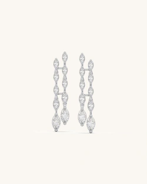 Diamond drop earrings in 18KT Gold Vermeil with Moissanite diamonds