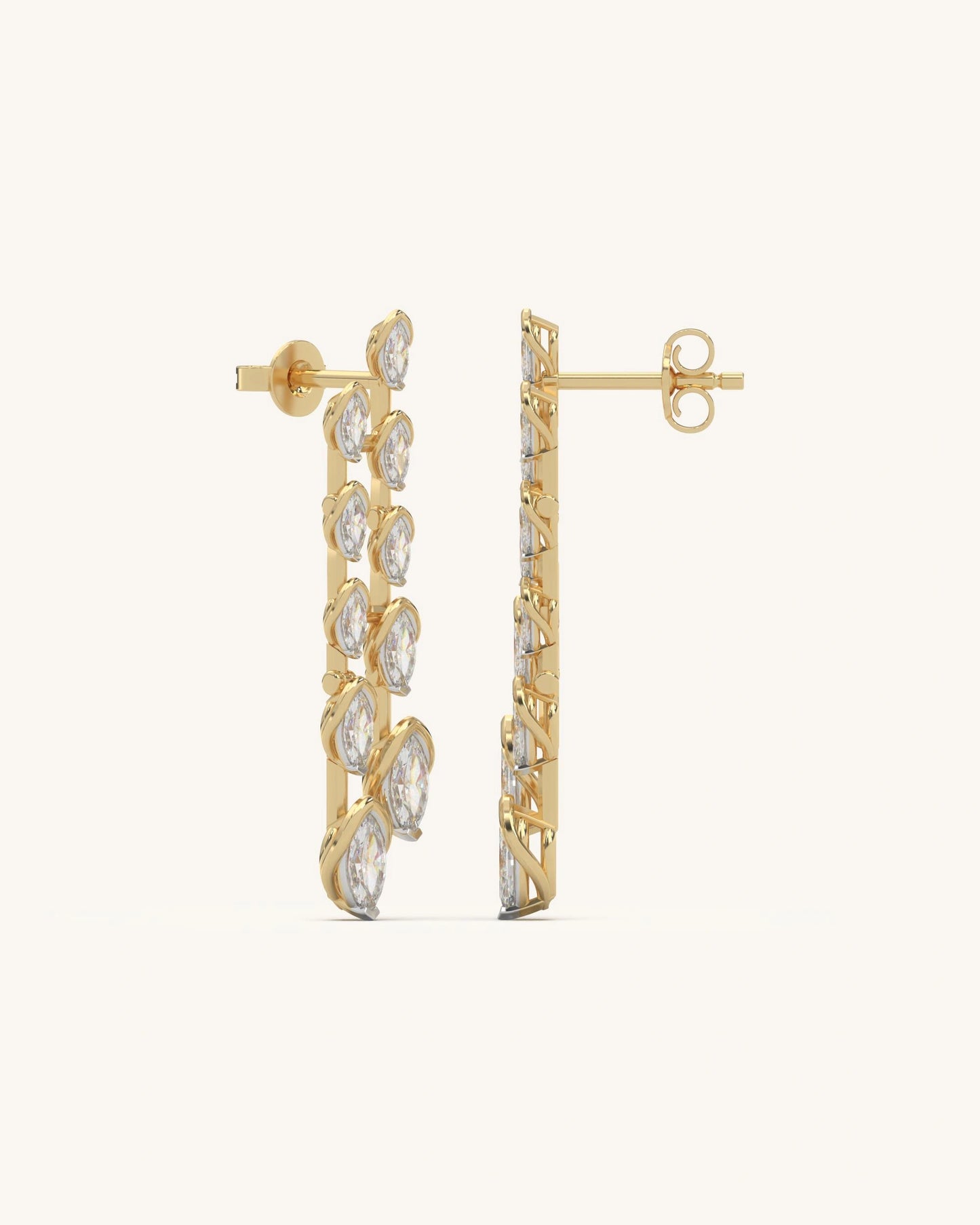 Teardrop Row Earrings