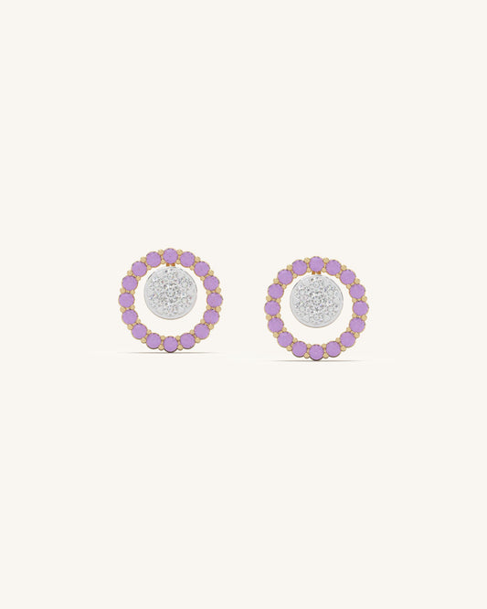 Pink Halo Stud Earrings