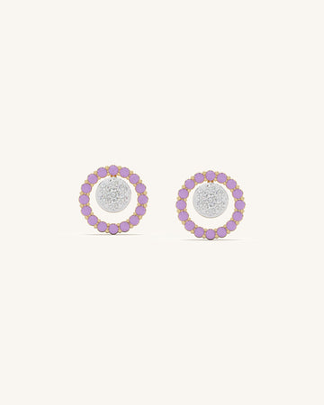 Pink Halo Stud Earrings