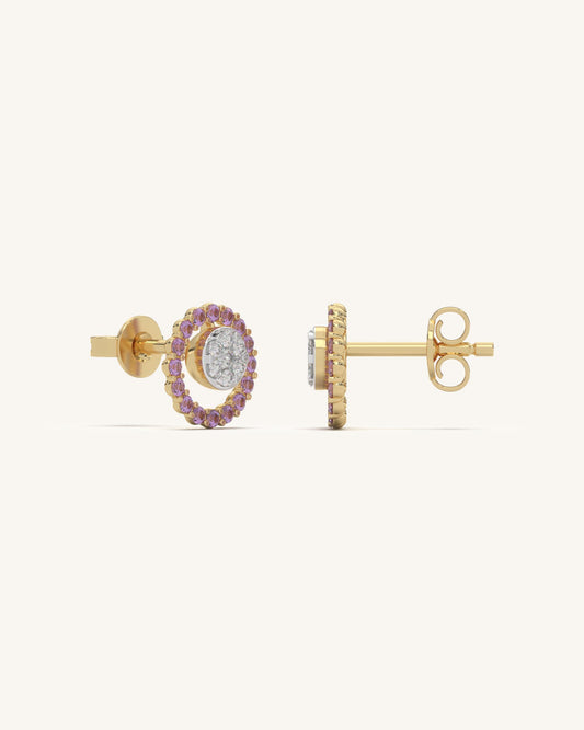 Pink Halo Stud Earrings