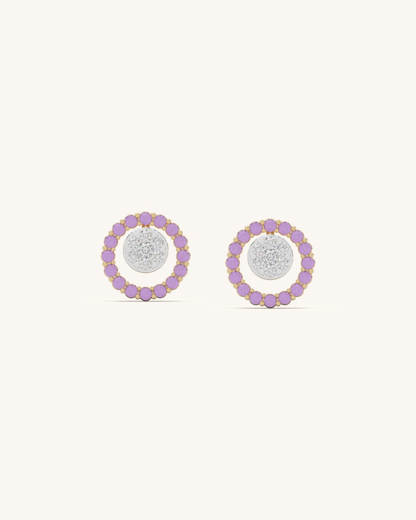 Pink Halo Stud Earrings