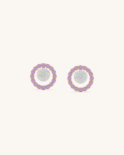 Pink Halo Stud Earrings