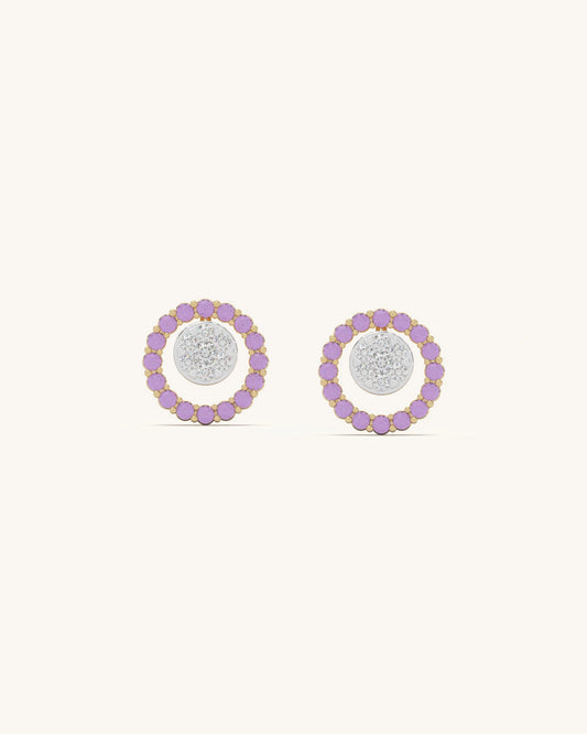 Pink Halo Stud Earrings
