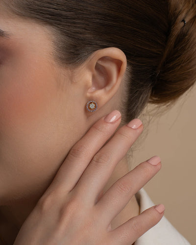 Pink Halo Stud Earrings