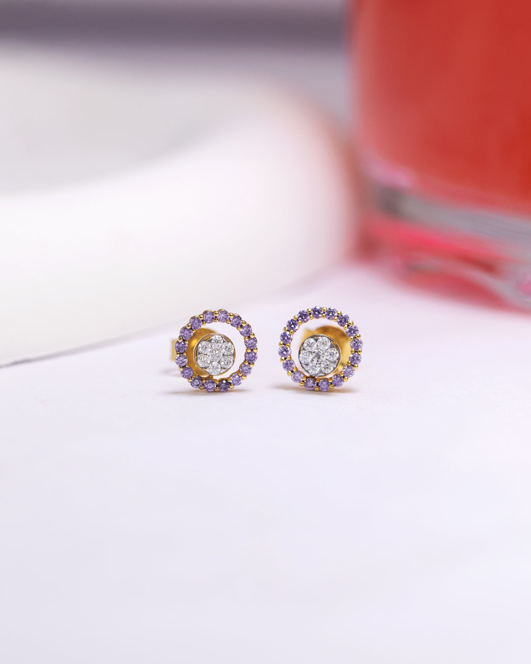 Pink Halo Stud Earrings