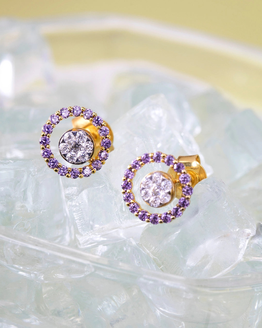 Pink Halo Stud Earrings
