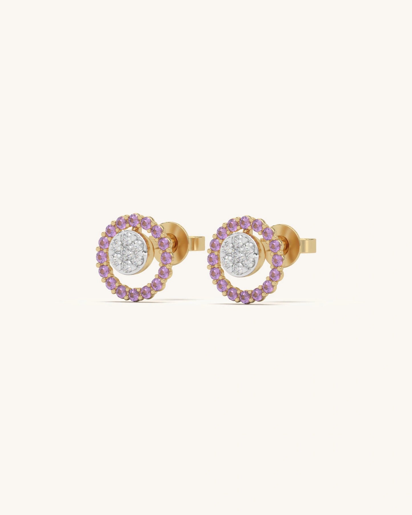 Pink Halo Stud Earrings