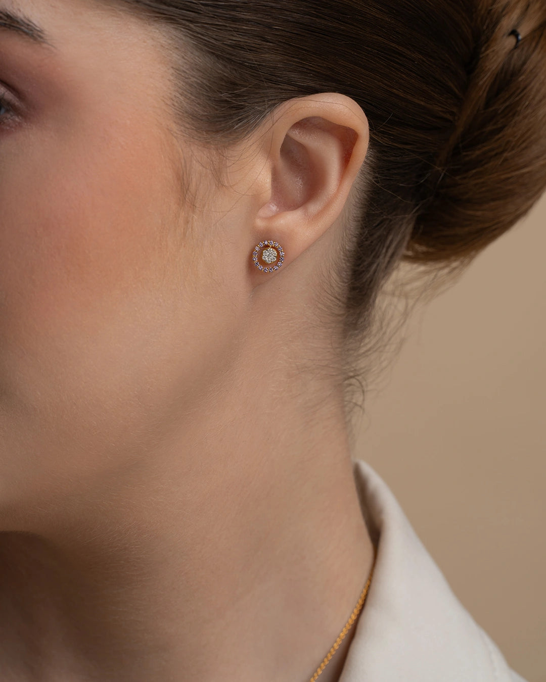 Pink Halo Stud Earrings