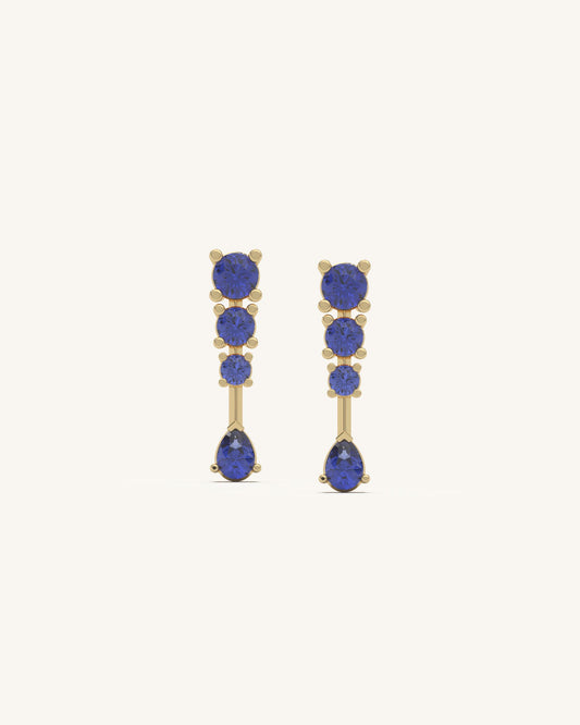 Blue Drop Line Earrings