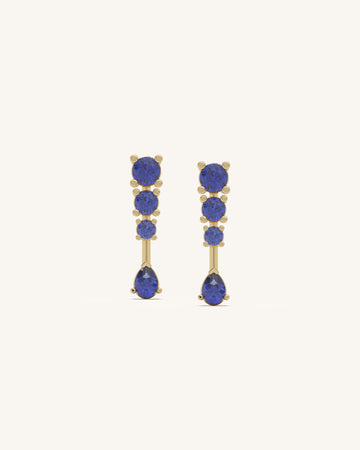 Blue Drop Line Earrings