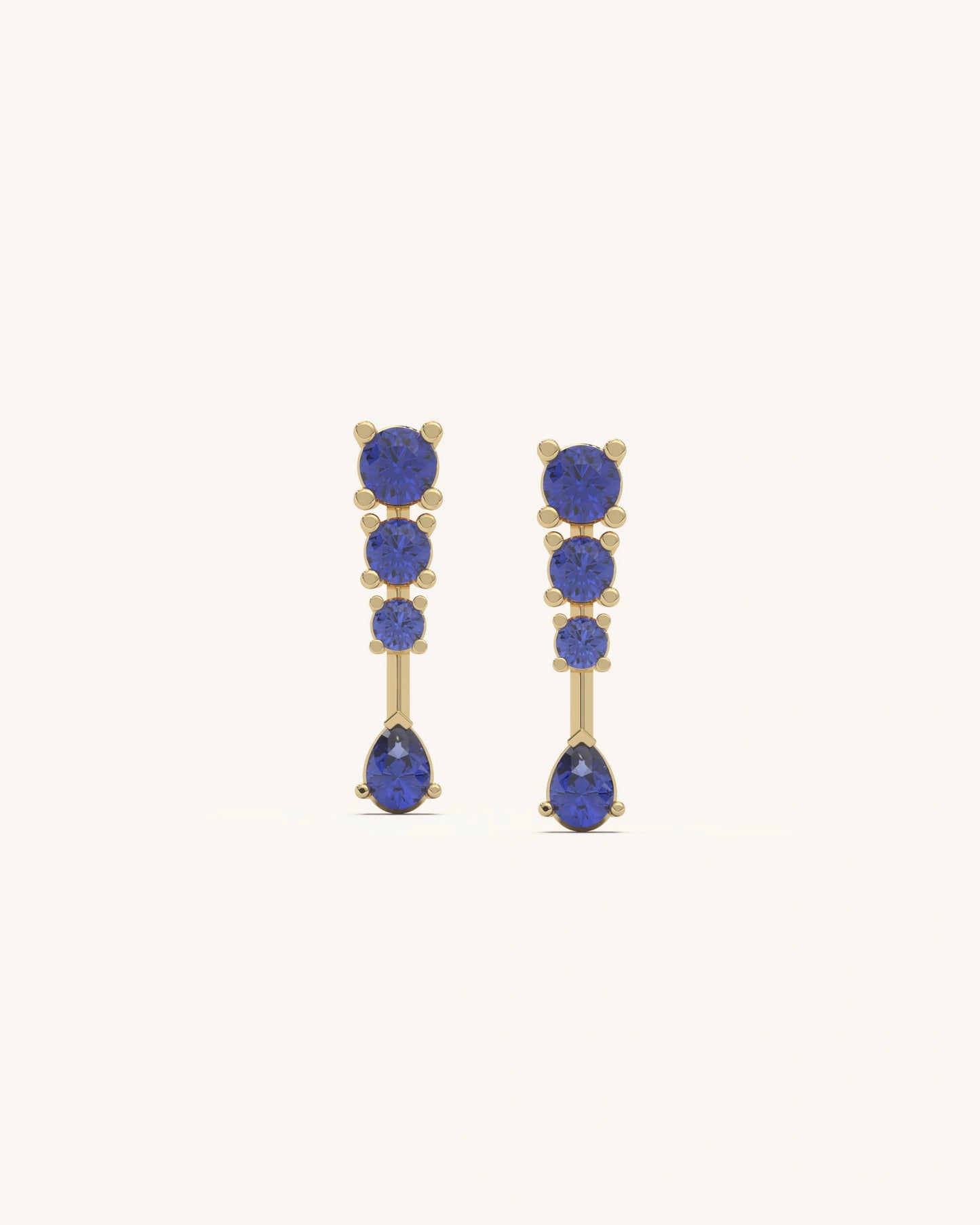 Blue Drop Line Earrings