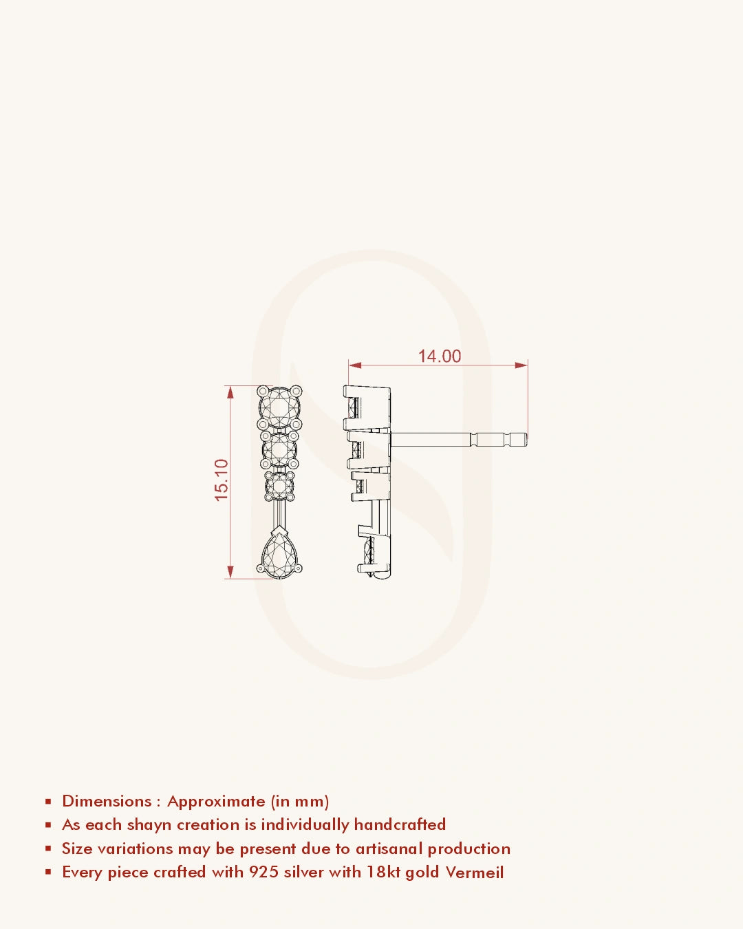 Blue Drop Line Earrings