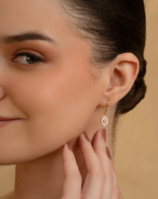 Mauve Oval Earrings
