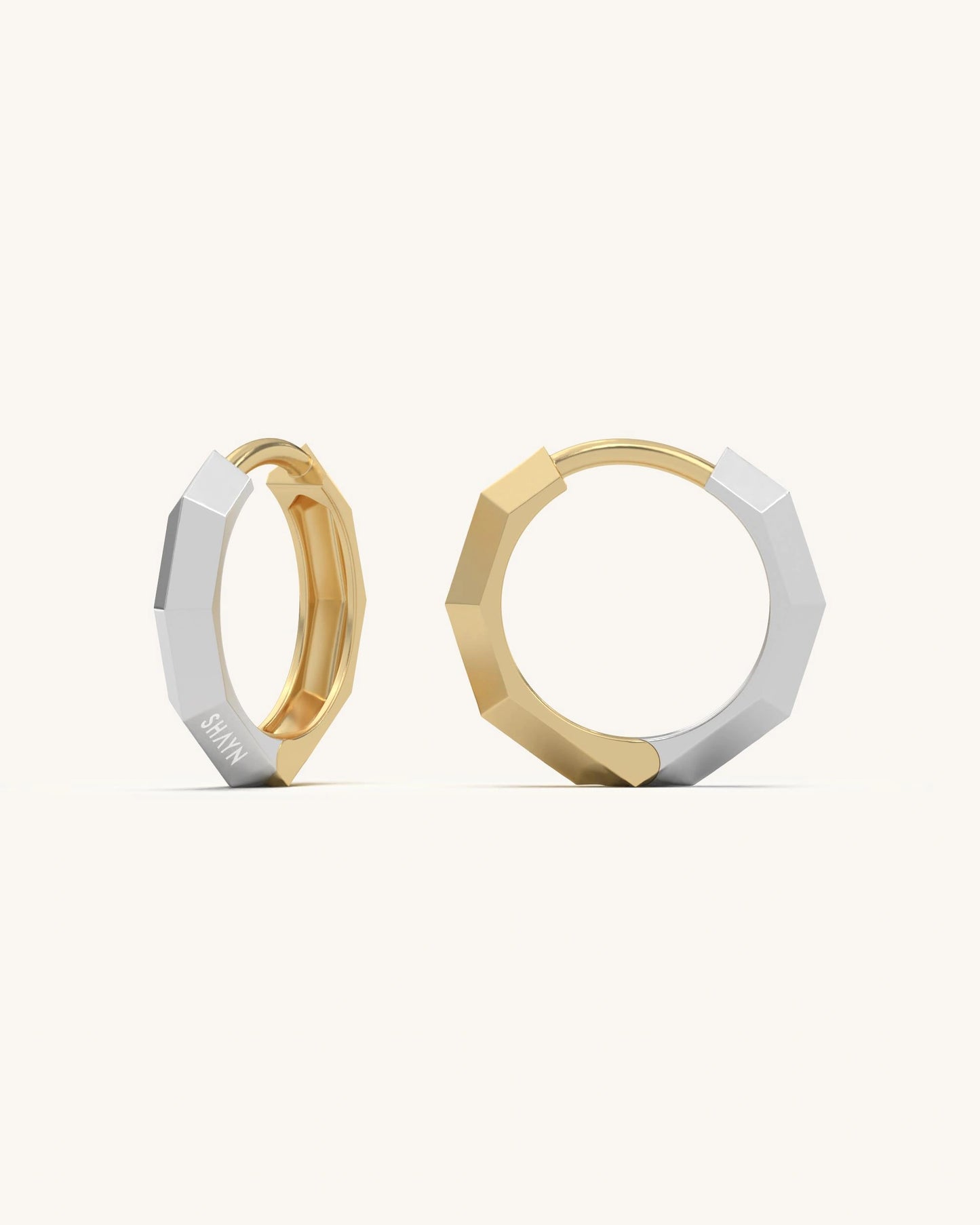 Hexagon Huggie Earrings