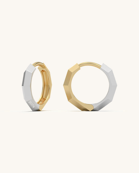 Hexagon Huggie Earrings