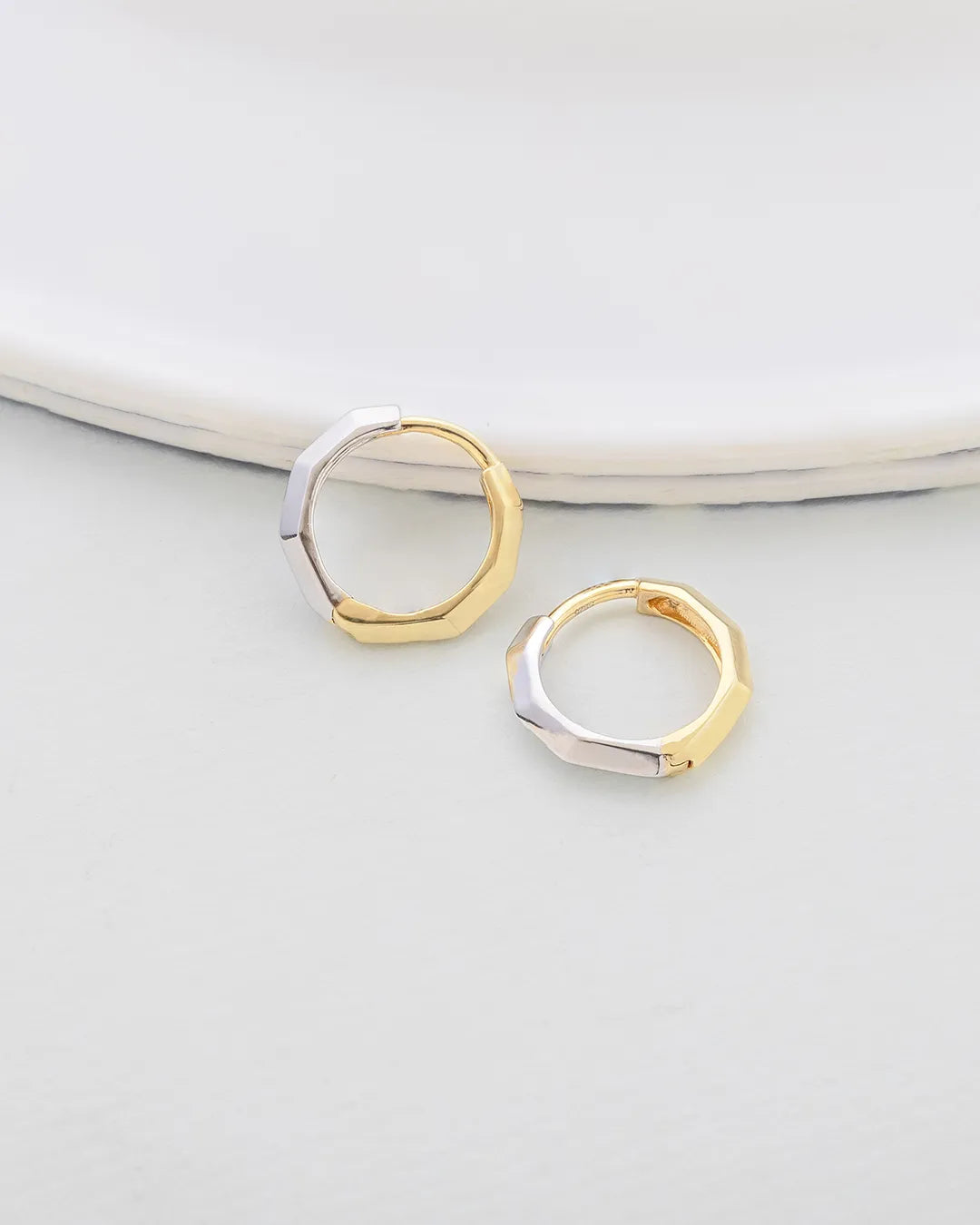 Hexagon Huggie Earrings