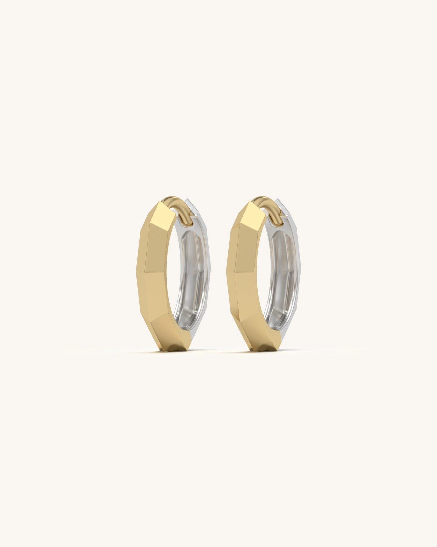 Hexagon Huggie Earrings