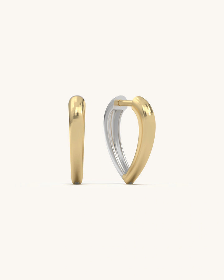 Teardrop Hoop Huggies 18KT Gold Vermeil 925 Sterling Silver Earrings