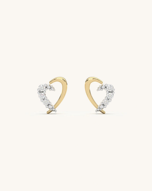 Curved Heart Studs