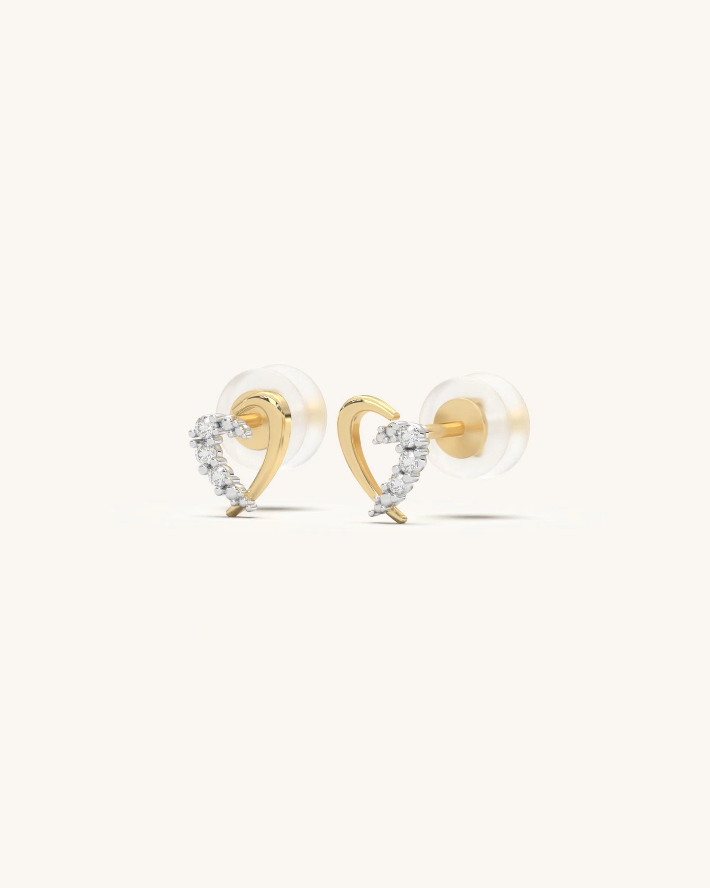 Curved Heart Studs