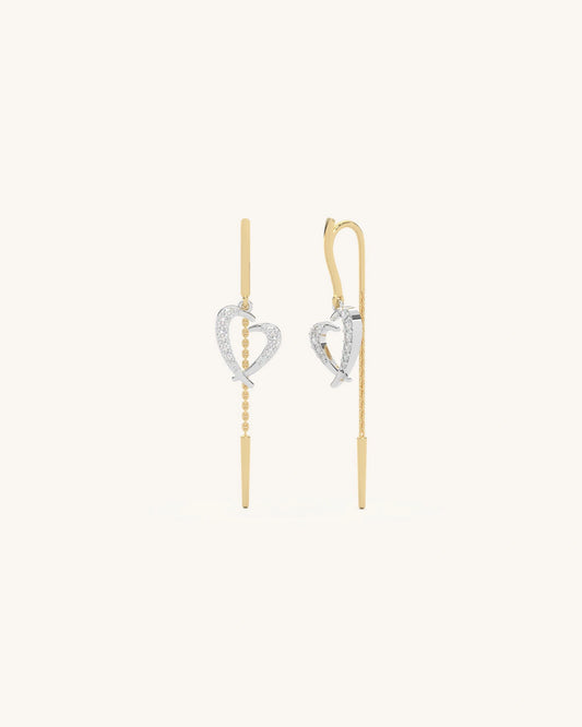 Threader Heart Earrings