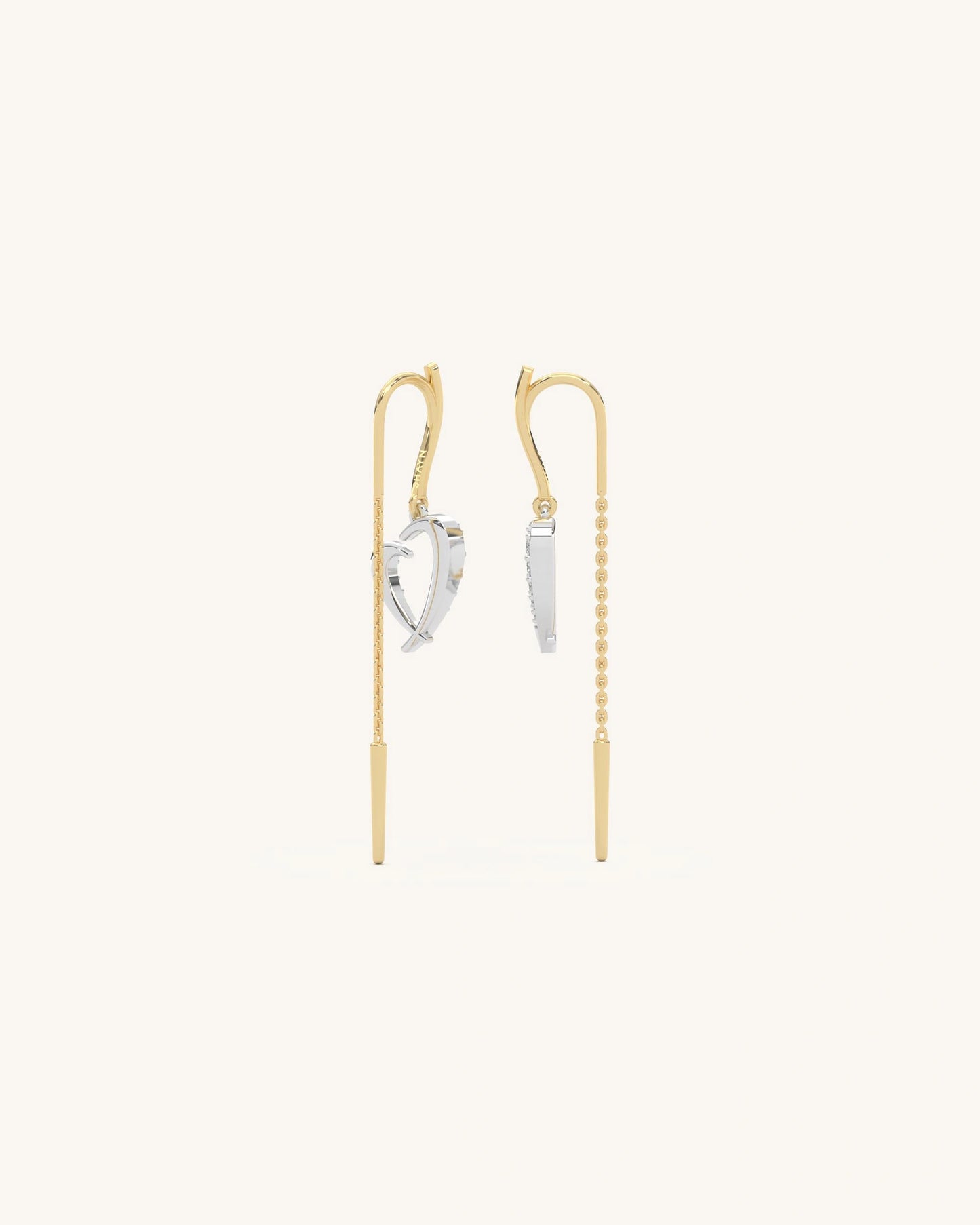 Threader Heart Earrings
