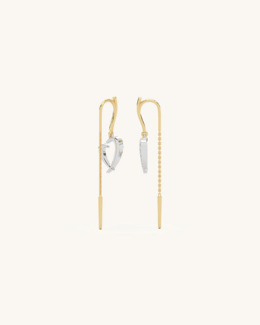 Threader Heart Earrings