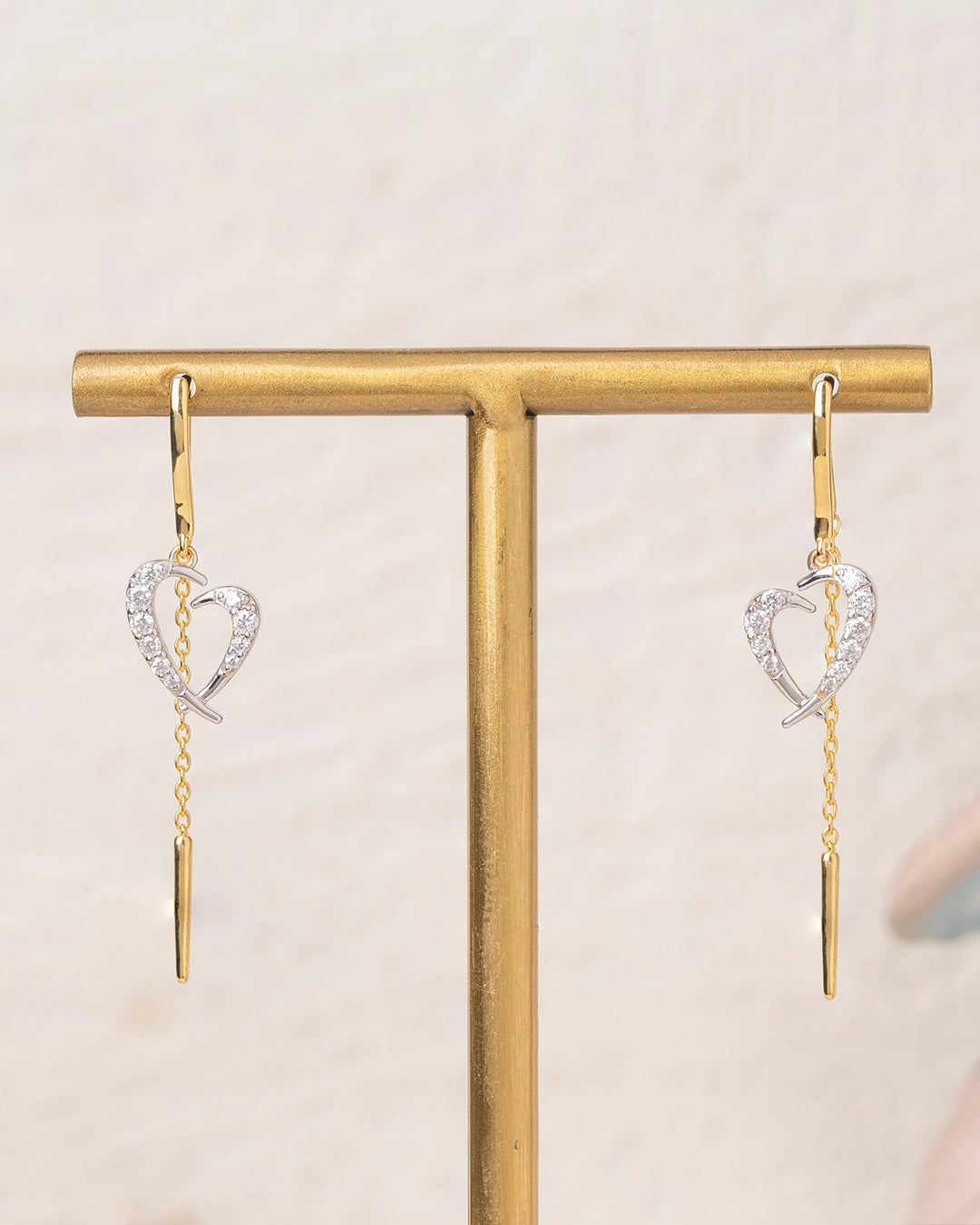 Threader Heart Earrings