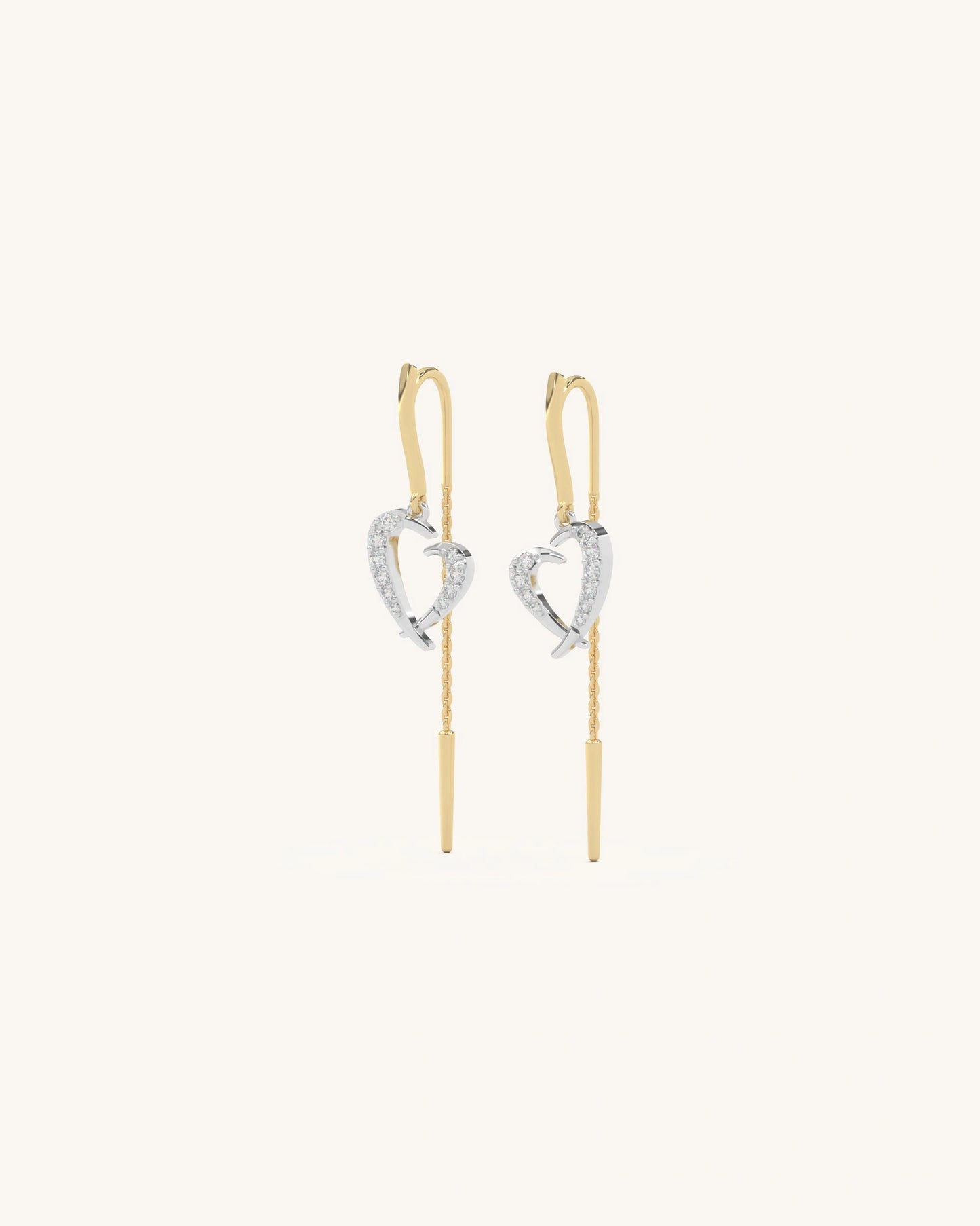 Threader Heart Earrings