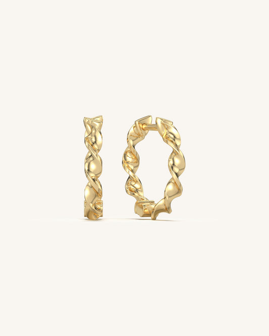 Wavy Gold Hoops