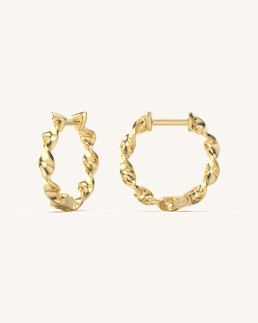 Wavy Gold Hoops