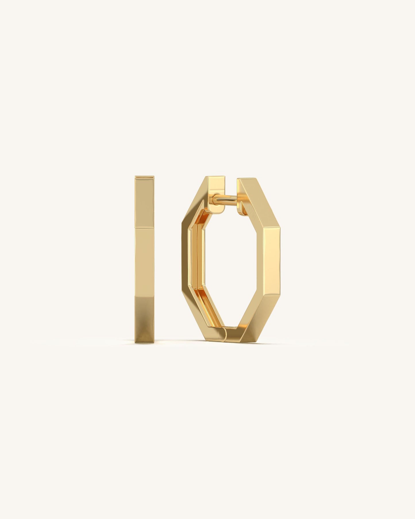 Octagonal Gold Hoops