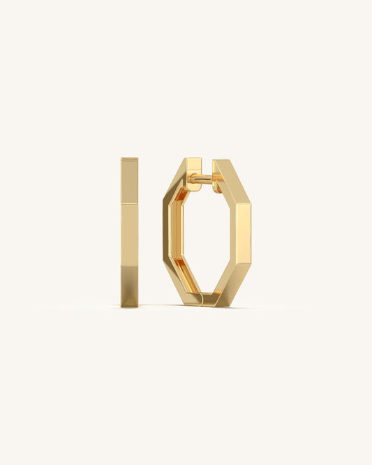 Octagonal Gold Hoops