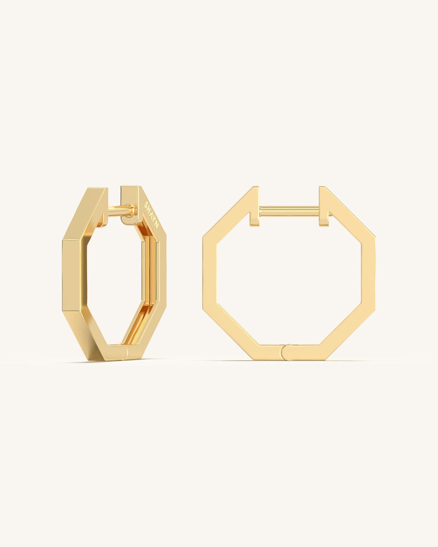 Octagonal Gold Hoops