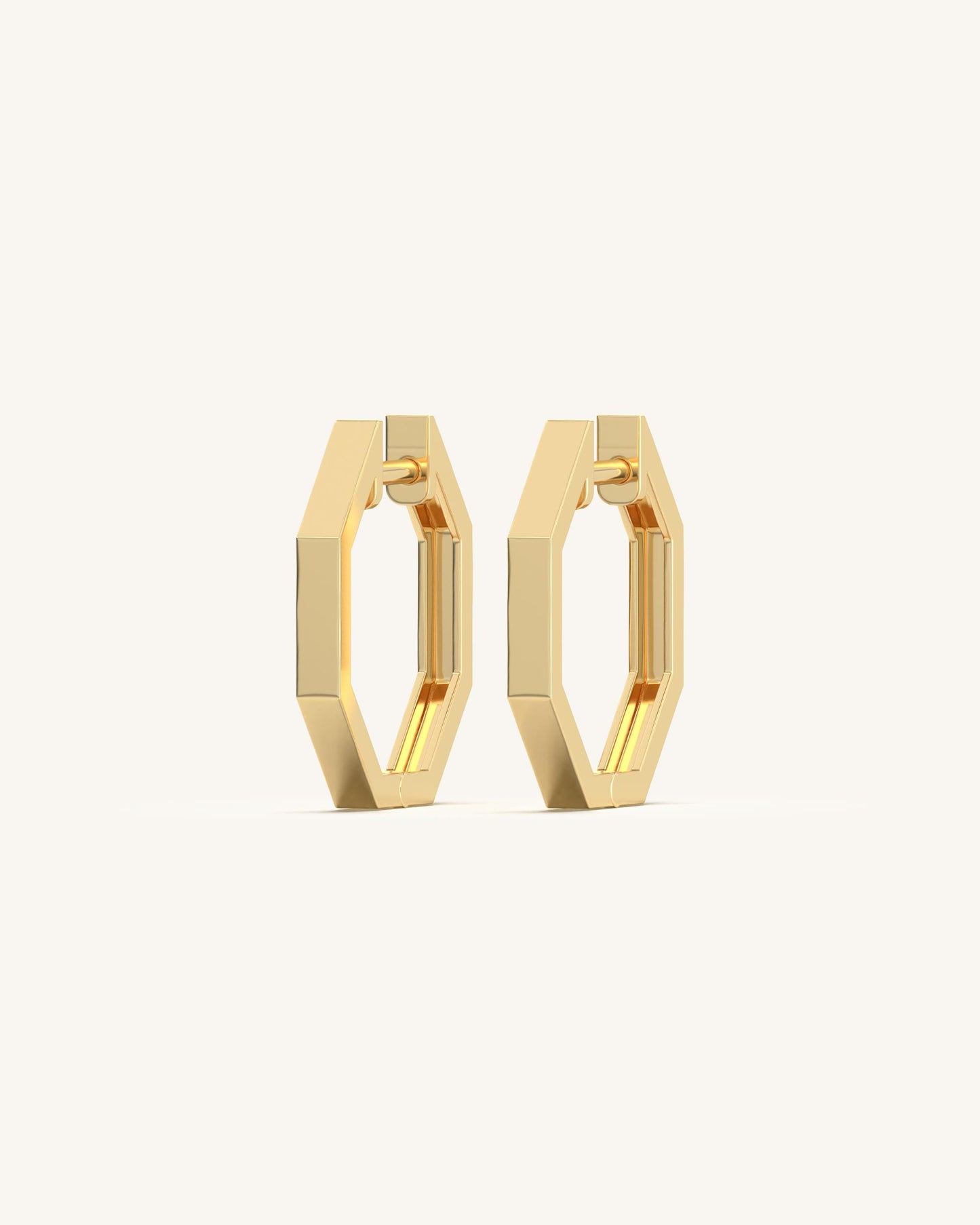 Octagonal Gold Hoops