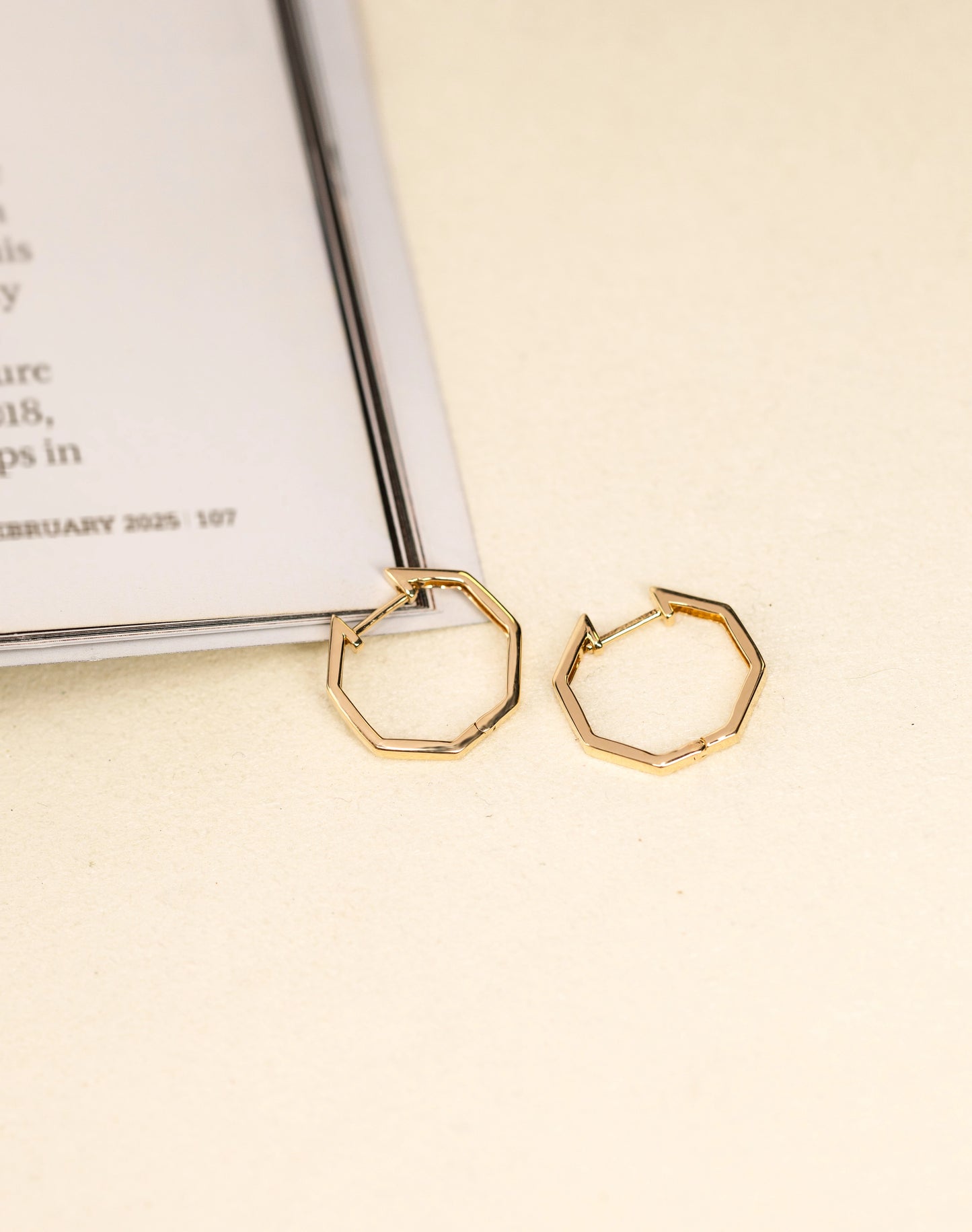 Octagonal Gold Hoops
